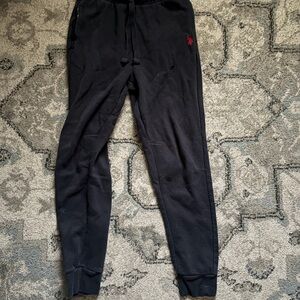 U.S. Polo Assn. Black Jogger Pants with Red Logo